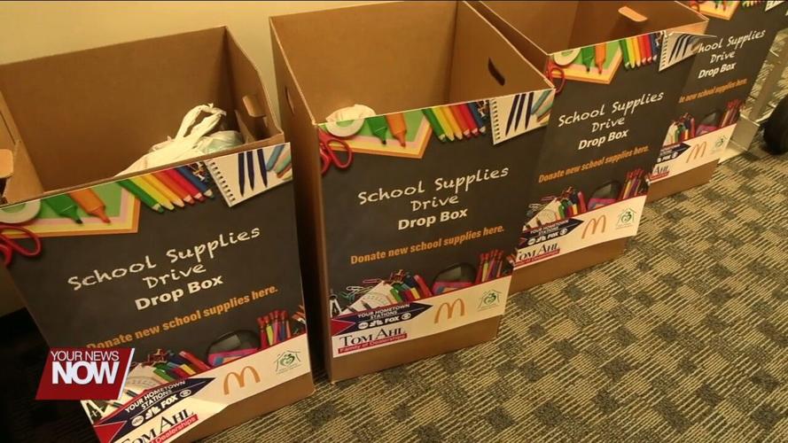 Allen County Children Services receives items collected during McDonald's school supply drive
