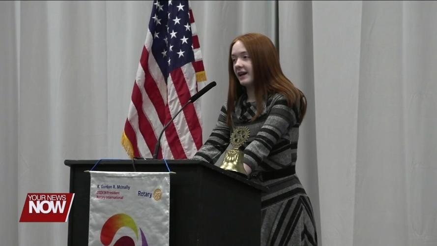 Winners of the Lima Rotary Club's 4-Way Speech Contest present their works