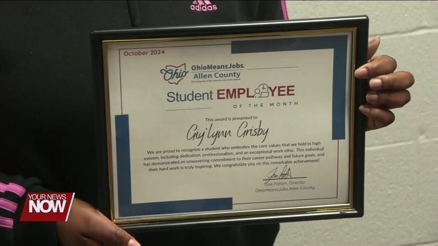 Giy'lynn Grisby named October 2024 Student Employee of the Month by OhioMeansJobs Allen County