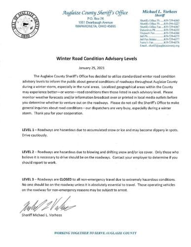 Auglaize County changes to a 3-level weather alert system