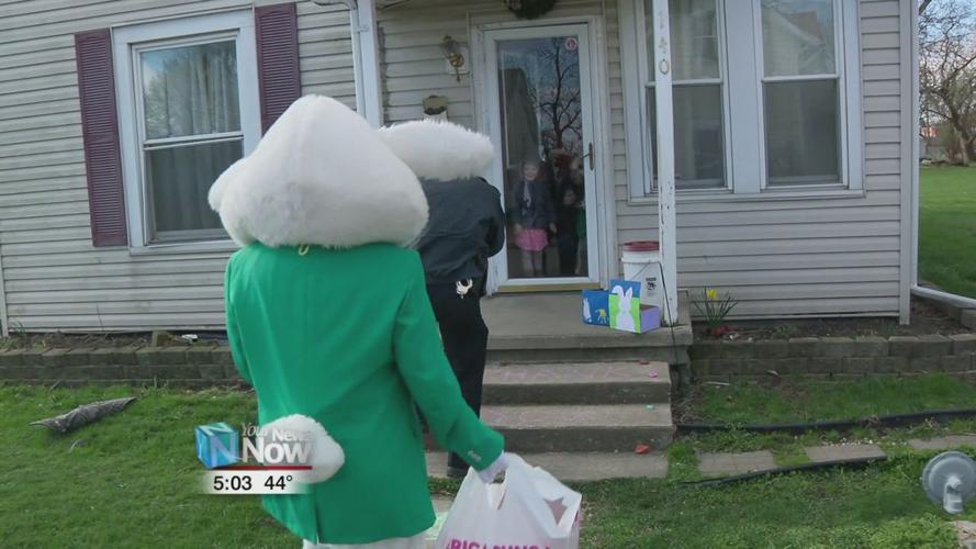 Lima Police Department joins the Easter Bunny for early Easter deliveries