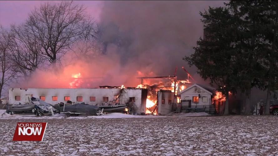 Crews battle three-alarm barn fire on Lima's north side