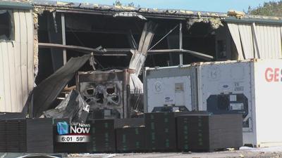 Kenton Fire Department reports to Sekisui Plastics to find large hole in the building