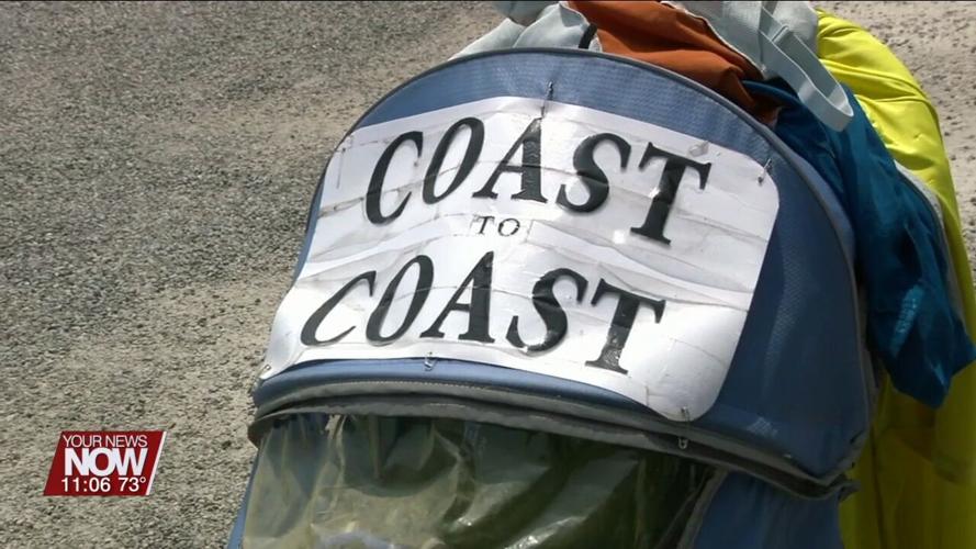 75-year-old man makes stop in Harrod during his 8th coast-to-coast run across U.S.