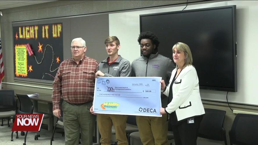 Lima Senior DECA Students Donate $500 to the Marimor Legacy Foundation on Tuesday