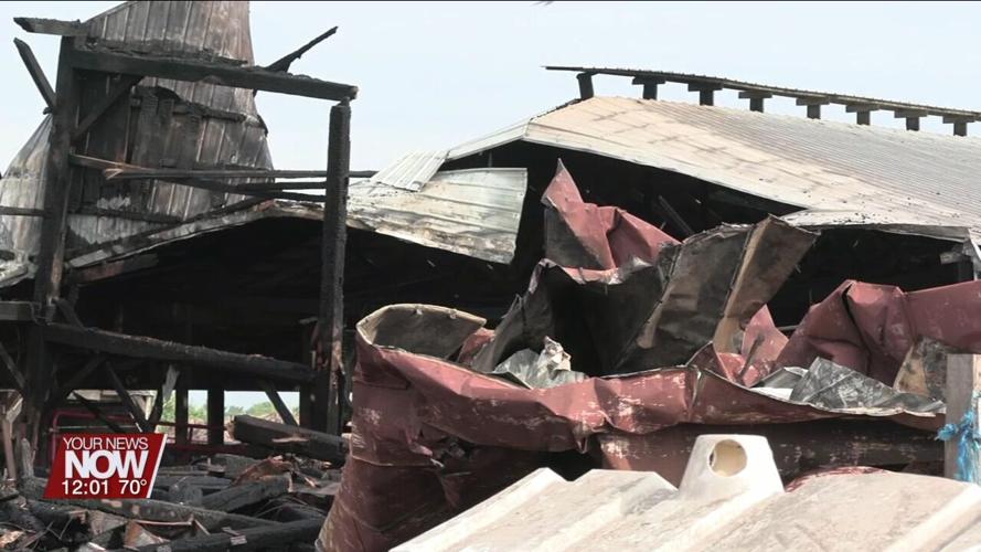 Loose cattle corralled after a barn fire in Putnam County