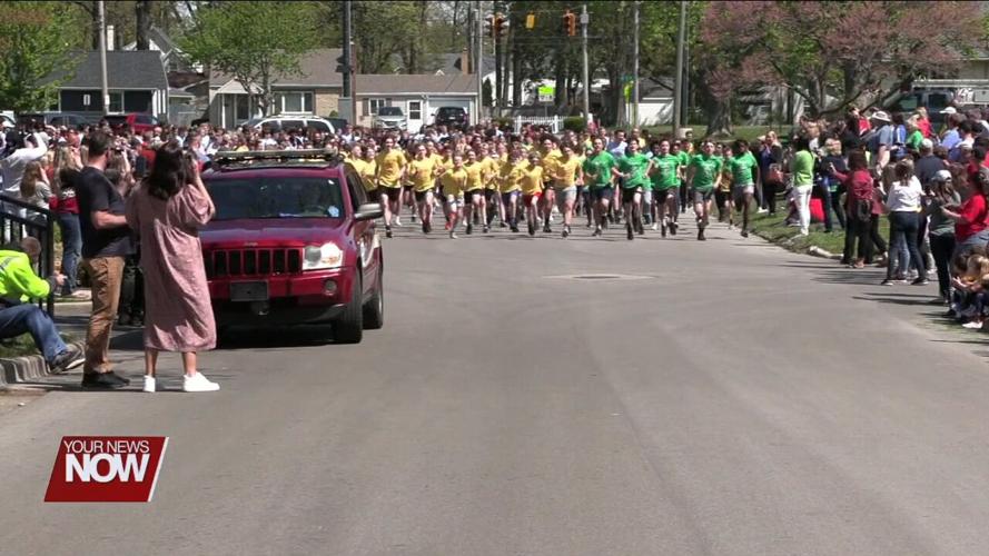 Lima Catholic School students finish Positive Addiction Week with a message from certified life coach Julie Wilkes and the annual 5K