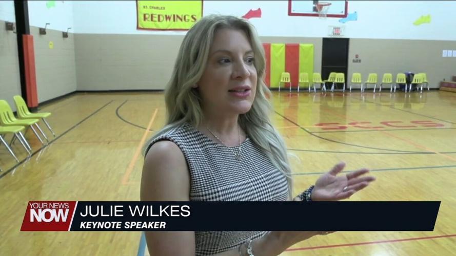 Lima Catholic School students finish Positive Addiction Week with a message from certified life coach Julie Wilkes and the annual 5K