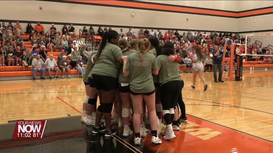 Military father returns from deployment to surprise family at Elida Volleyball Military Appreciation Game