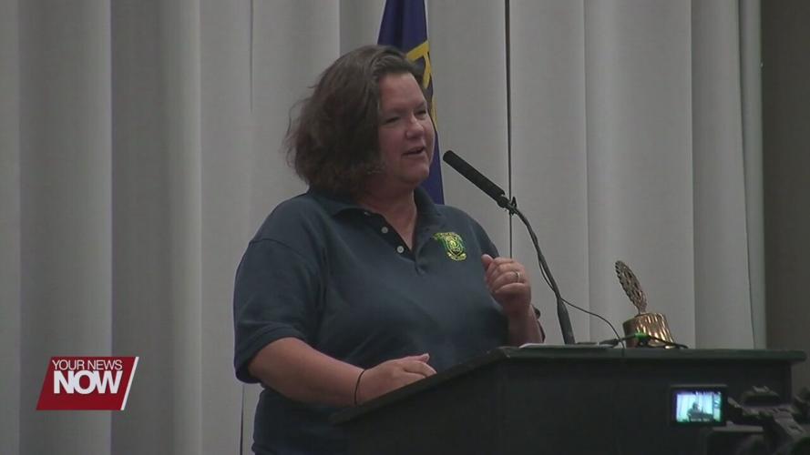 LPD Crime Prevention Specialist talks to Lima Rotarians