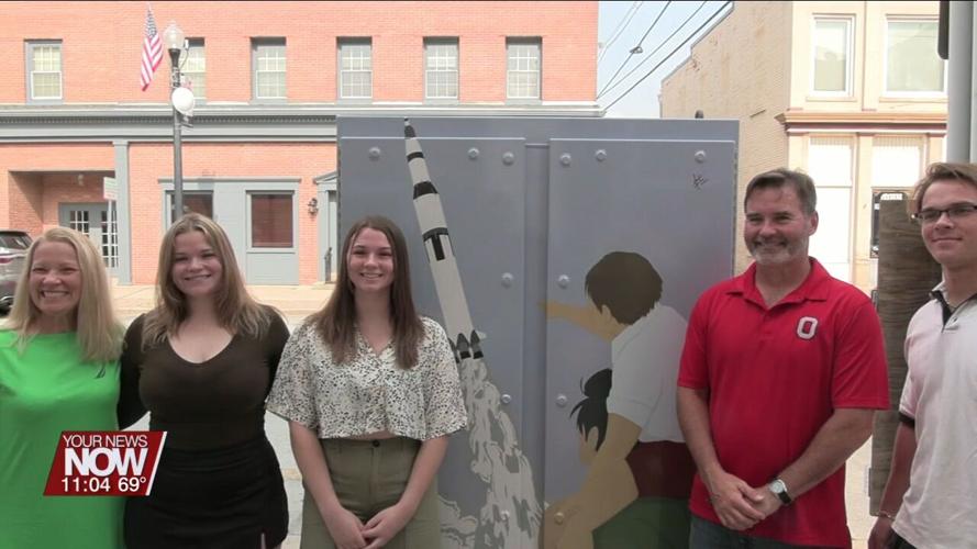 Wapakoneta High School Graduate Andie Goodies Unveils her Utility Box Artwork in Downtown Wapakoneta