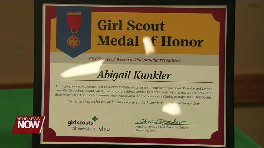 Mercer County Girl Scout, Abigail Kunkler, bestowed rare Medal of Honor after saving a young boy's life