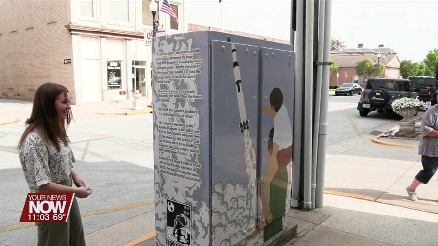 Wapakoneta High School Graduate Andie Goodies Unveils her Utility Box Artwork in Downtown Wapakoneta