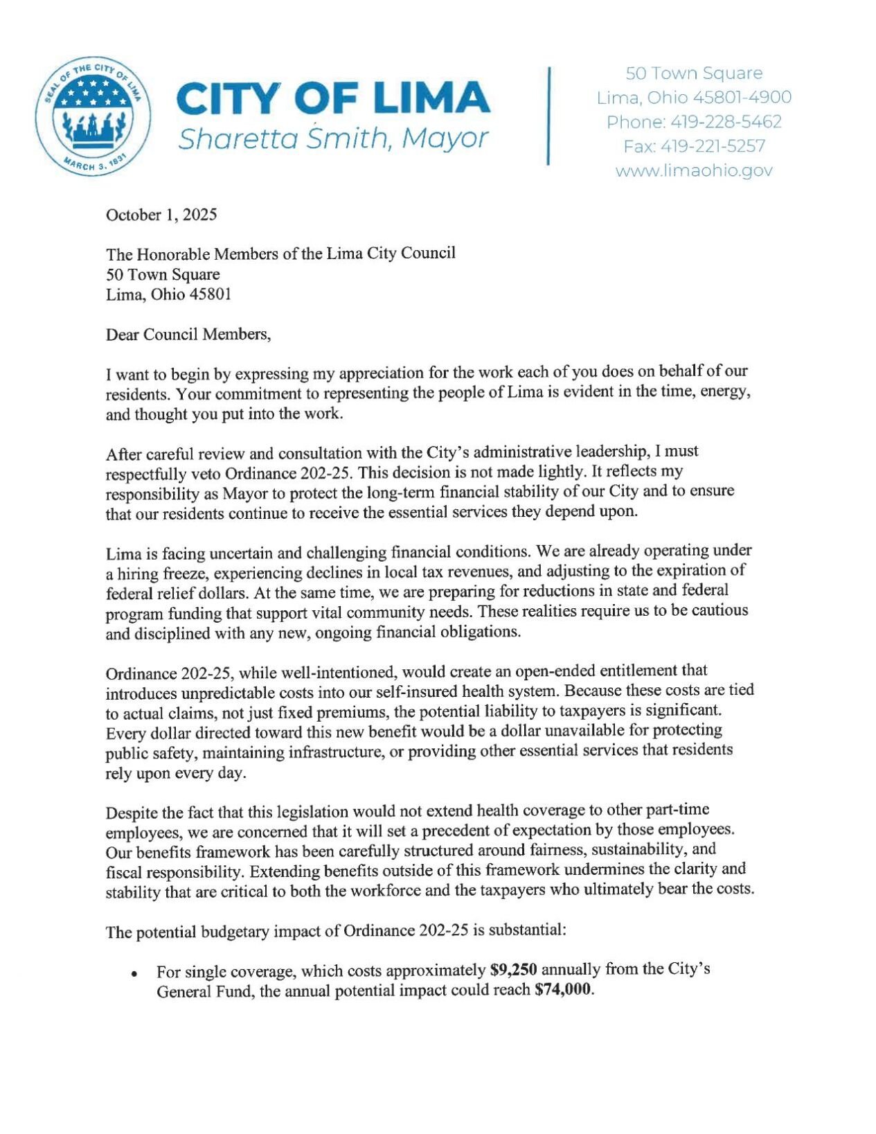 Smith Veto pg 1