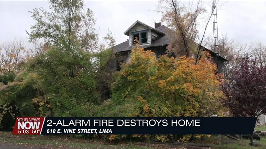 Two alarm fire on E. Vine Street destroys house