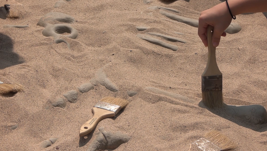 Kids get to check out fossils and learn about some dinosaurs in Allen County