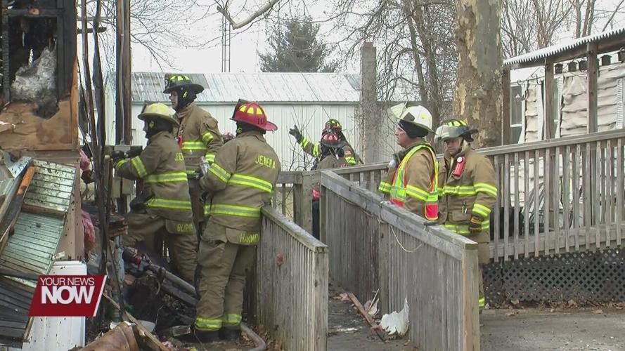 Fire destroys a mobile home and damages another