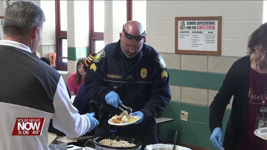 Sparty Friends at Lima City Schools gather together for Thanksgiving meal