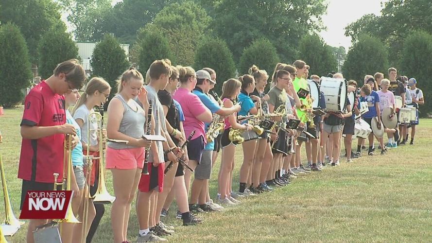 Bands from two different schools hold joint rehearsal ahead of Delphos Bowl