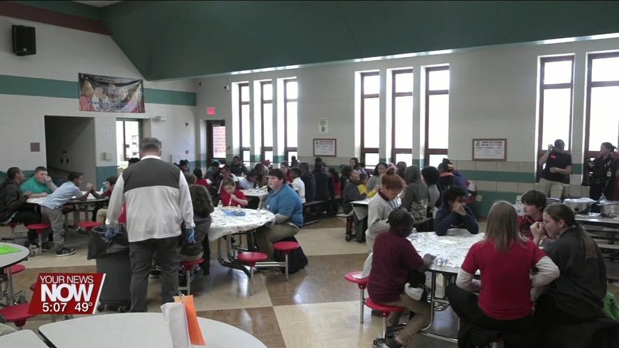 Sparty Friends at Lima City Schools gather together for Thanksgiving meal