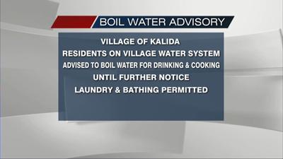 Village of Kalida remains under a Boil Water Order until further notice