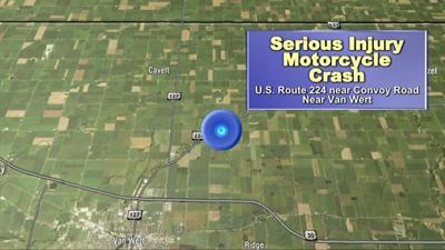 A Payne man in critical condition after motorcycle crash in Van Wert County