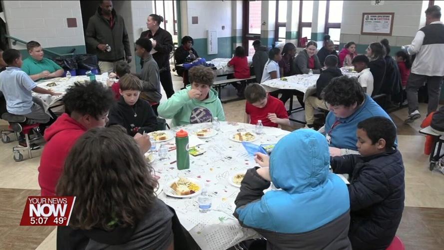 Sparty Friends at Lima City Schools gather together for Thanksgiving meal