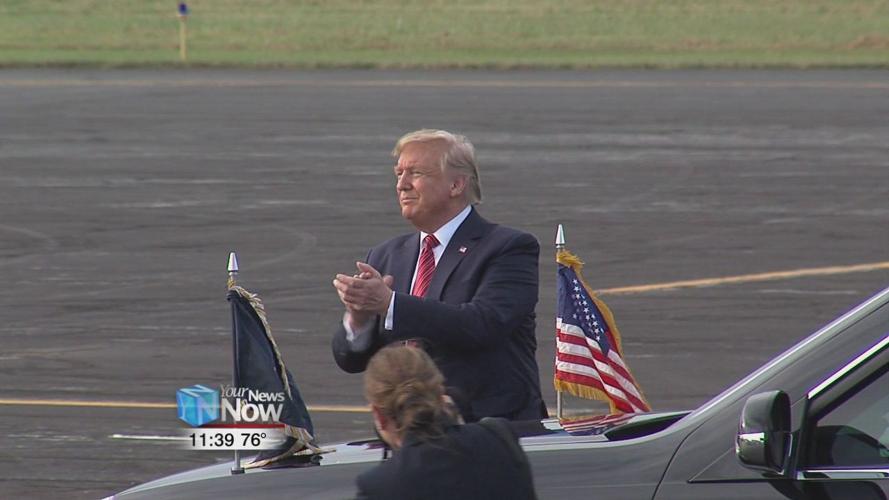 Air Force One lands in Allen County for Presidential visit
