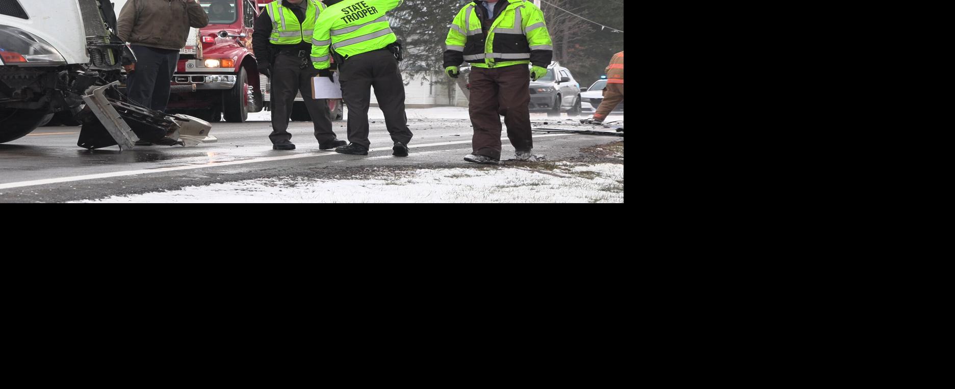 Two transported to hospital after semi strikes SUV on State Route 65