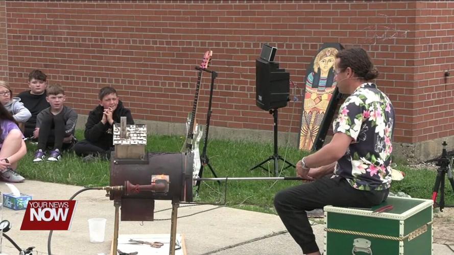 Glass blower shares life lessons through his art with Wapakoneta Middle School students