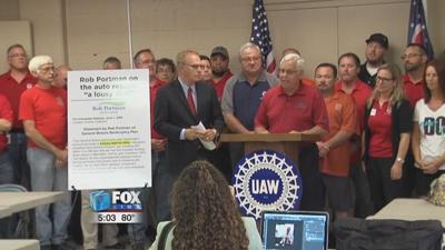 Ted Strickland makes a stop a local UAW