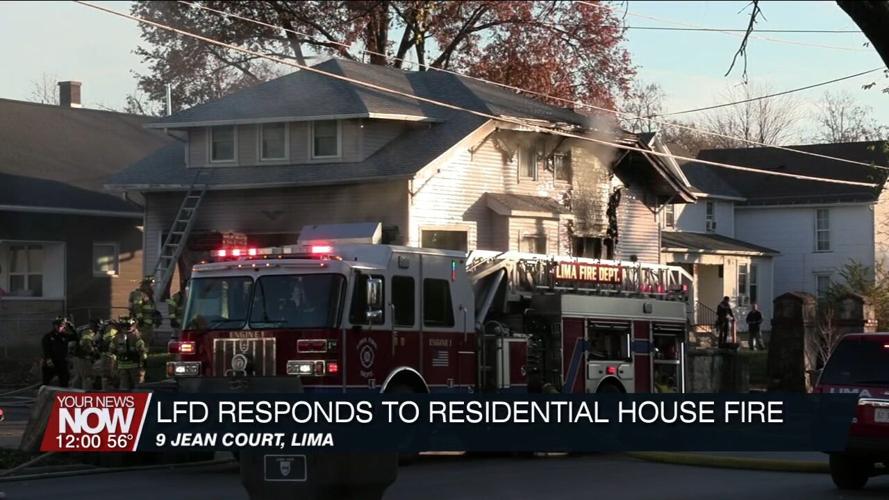 Lima Fire Department battles a residential house fire on Jean Court