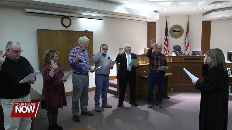 Judge Terri Kohlrieser swears in 10 newly elected township officials on Thursday