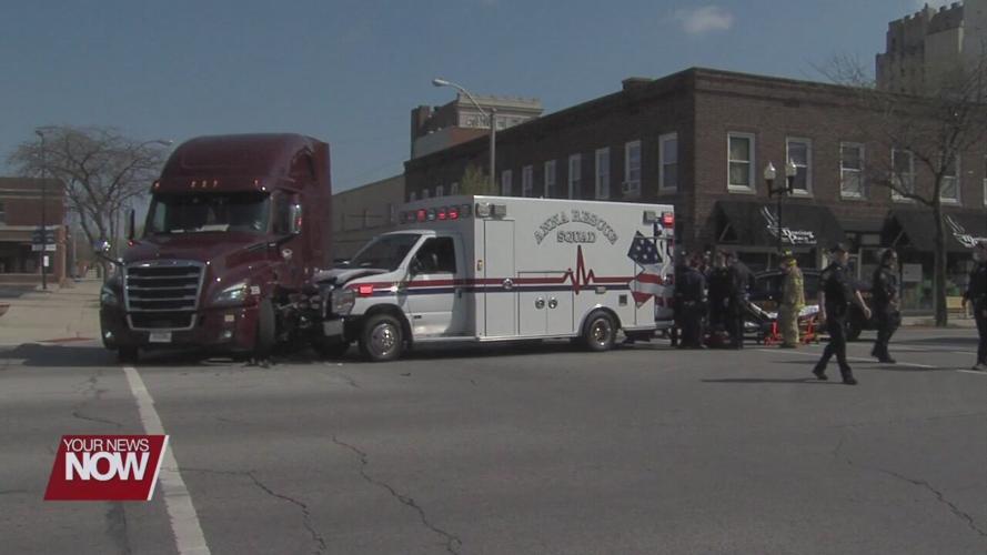 Multiple injuries after a semi-truck vs. ambulance crash