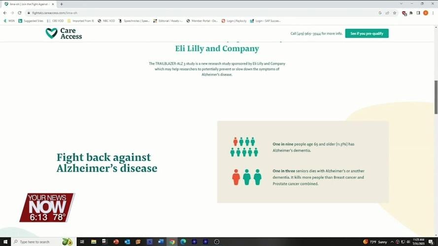 Care Access Lima seeks individuals to take part in Alzheimer's clinical study