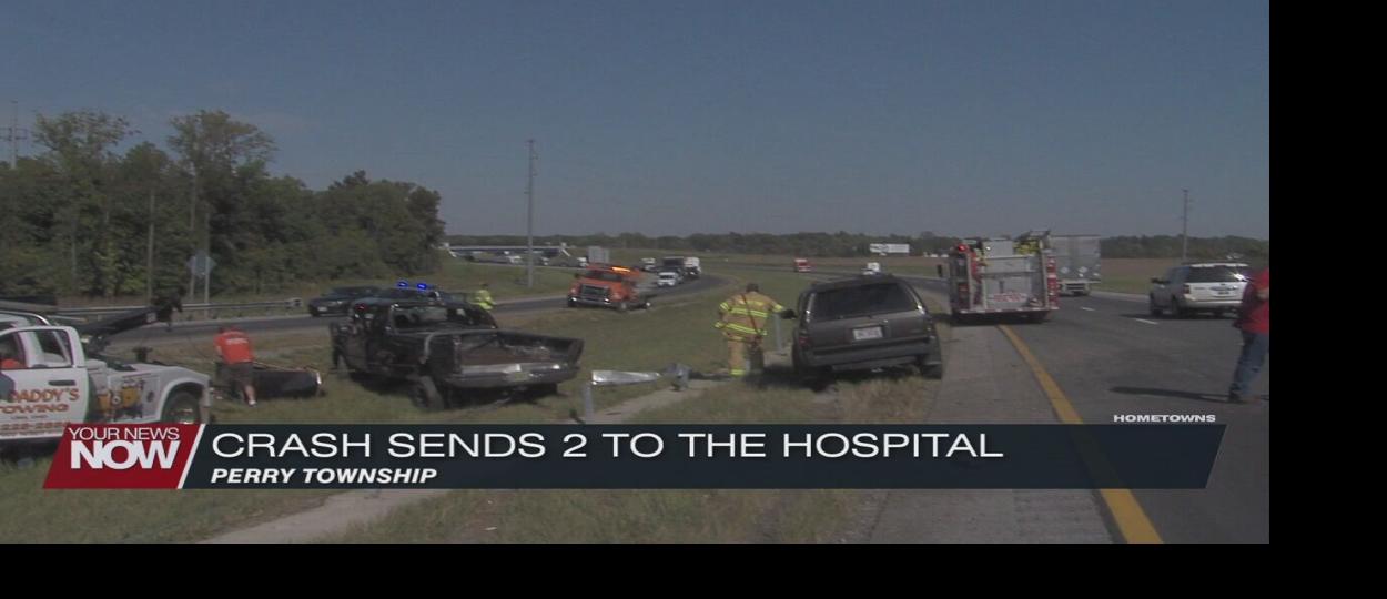 A crash in Perry Township sends two people to the hospital