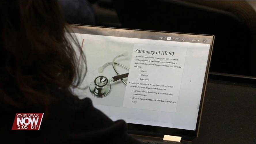 Pharmacy students at the University of Findlay write letters concerning two proposed bills