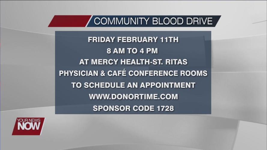 Mercy Health-St. Rita's hosting blood drive Friday