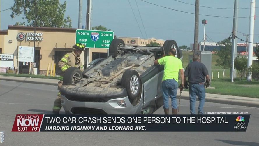 Car accident sends one person to the hospital