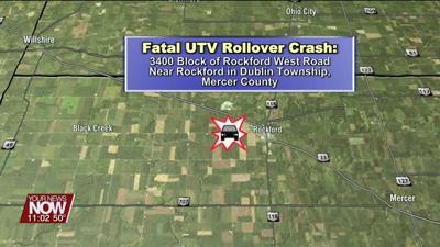 A Rockford man dies in a UTV rollover crash in Mercer Co. Saturday night