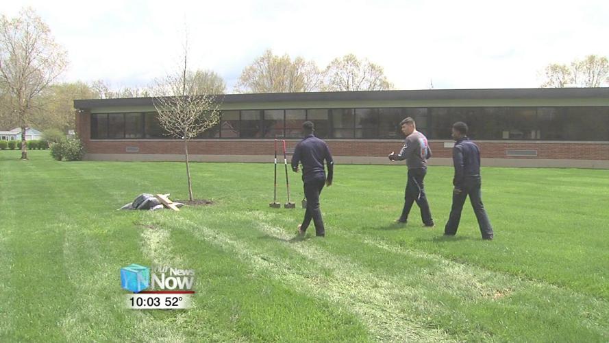 City of Lima plants two Arbor Day trees at Lima Central Catholic 1.jpg