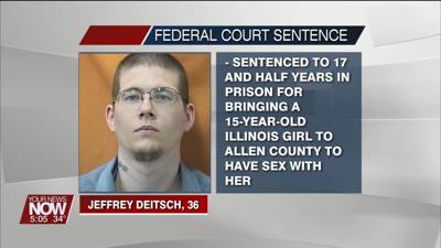 Spencerville man sentenced in federal court for sex crimes involving a 15-year-old girl from Illinois