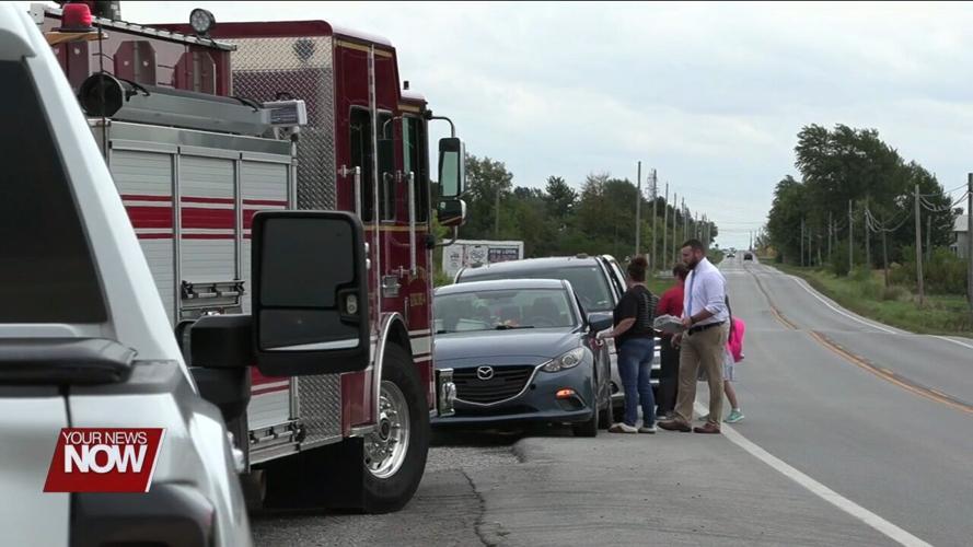 Law enforcement investigates hit-and-run accident involving a Perry school bus