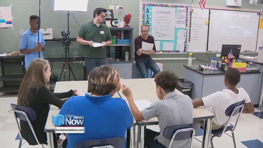 Students at South Science and Technology Magnet School filming mockumentary