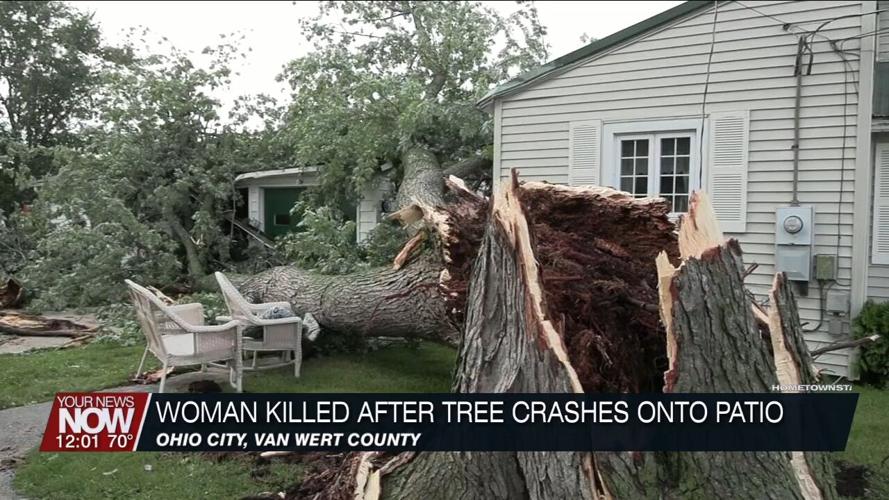 Ohio City woman killed after tree crashes onto patio