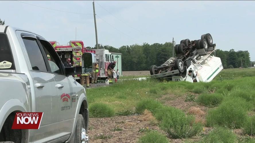 Ohio State Highway Patrol investigates rollover crash involving a farming vehicle