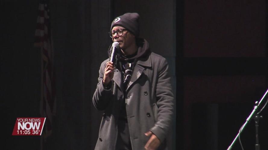 A professional recording artist makes stop in Lima spending time with Lima City School students