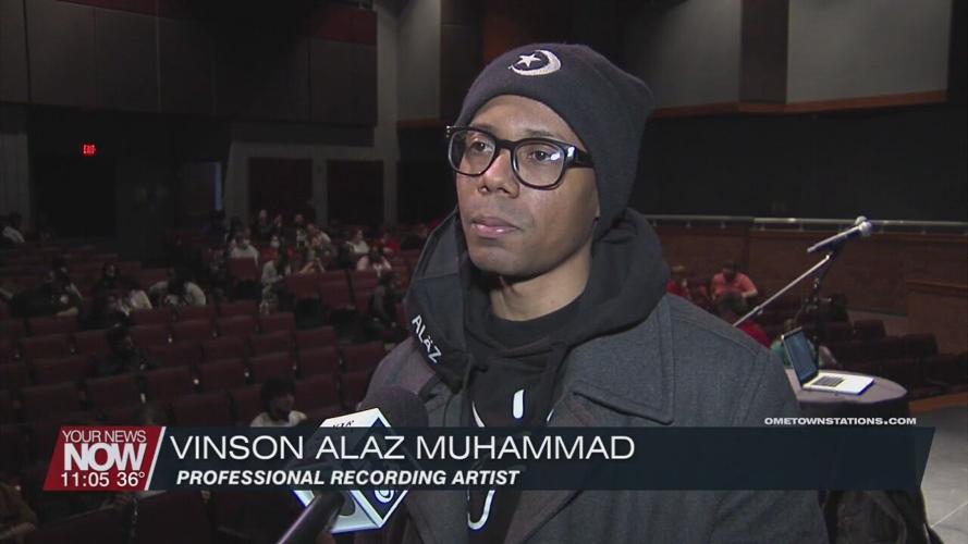 A professional recording artist makes stop in Lima spending time with Lima City School students