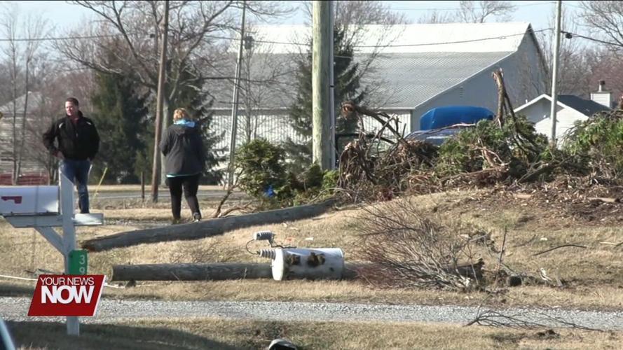 Car accident on Gomer brings down power pole, power lines, transformer