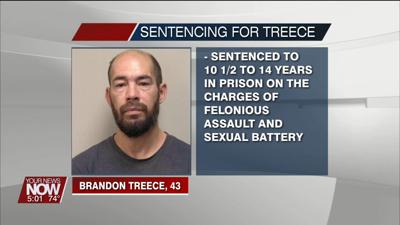 Treece sentenced to over a decade in prison for sexual battery and felonious assault